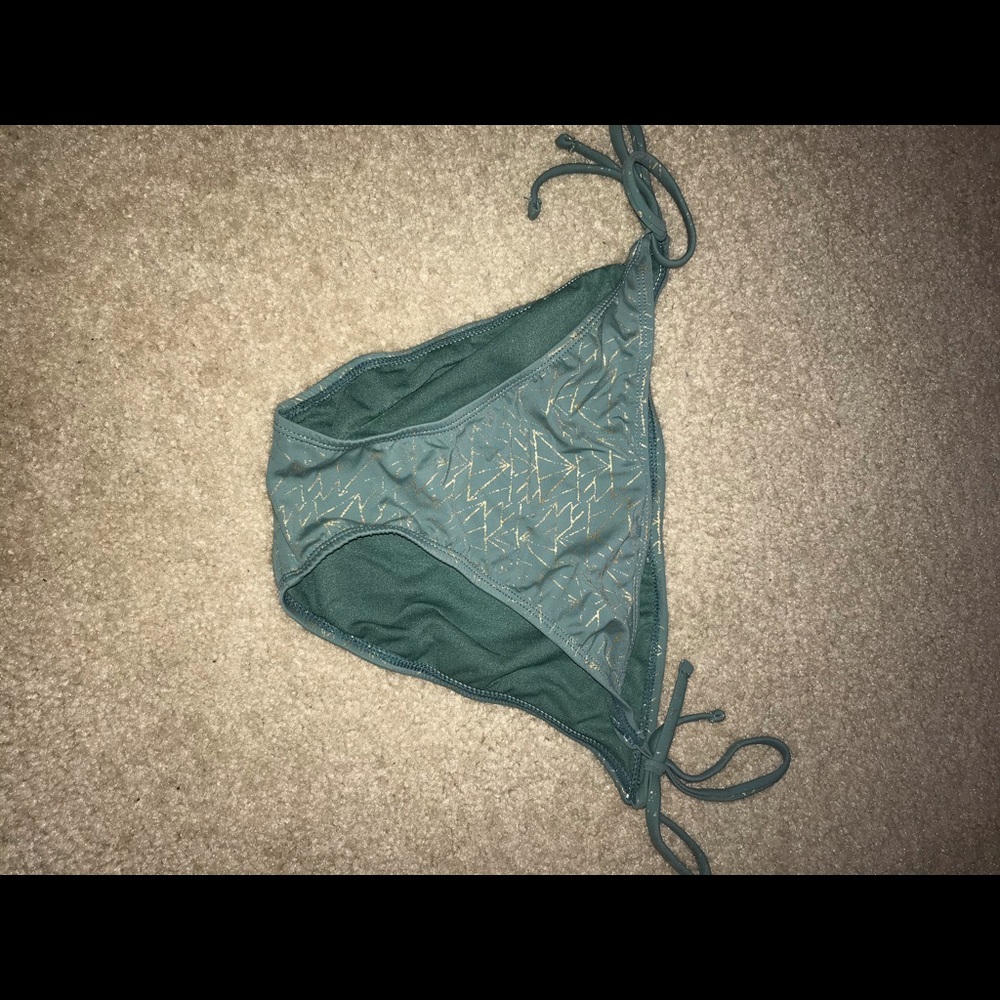 Mint green and gold bikini bottoms